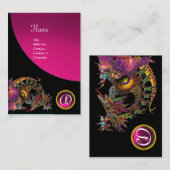 DRAGO GEM STONE MONOGRAM zwarte roze amethyst Visitekaartje (Voorkant / Achterkant)