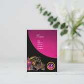 DRAGO GEM STONE MONOGRAM zwarte roze amethyst Visitekaartje (Staand voorkant)