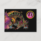 DRAGO GEM STONE MONOGRAM zwarte roze amethyst Visitekaartje (Achterkant)