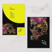 DRAGO, Monogram zwart paars violet geel Visitekaartje (Voorkant / Achterkant)