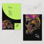 DRAGO, Monogram zwart paars violet geel Visitekaartje (Voorkant / Achterkant)
