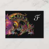 DRAGO, Monogram zwart paarse platina metallic Visitekaartje (Achterkant)