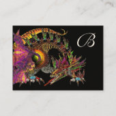 DRAGO, Monogram ,zwart paarse Visitekaartje (Achterkant)