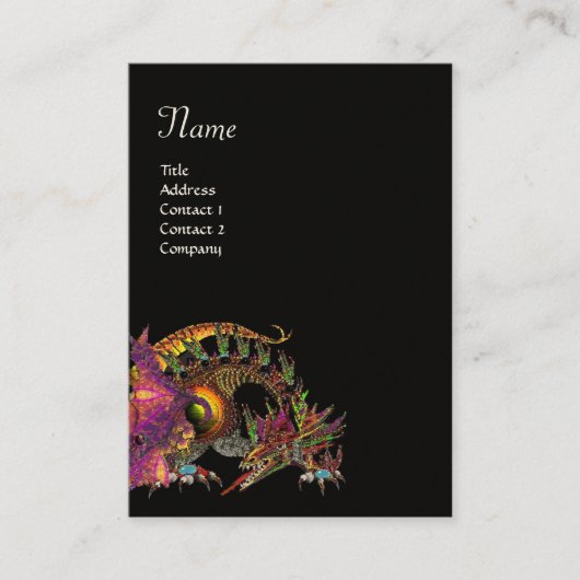 DRAGO, Monogram ,zwart paarse Visitekaartje (Voorkant)