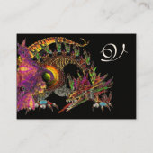 DRAGO, Monogram ,zwart paarse Visitekaartje (Achterkant)