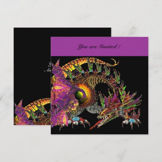 DRAGO paars zwart Kaart (Voorkant / Achterkant)