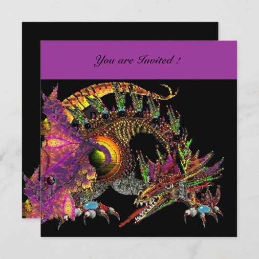 DRAGO paars zwart paars Kaart (Voorkant / Achterkant)