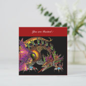 DRAGO paars zwart rood Kaart (Staand voorkant)