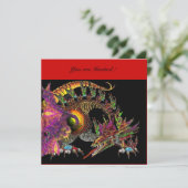 DRAGO paars zwart rood Kaart (Staand voorkant)