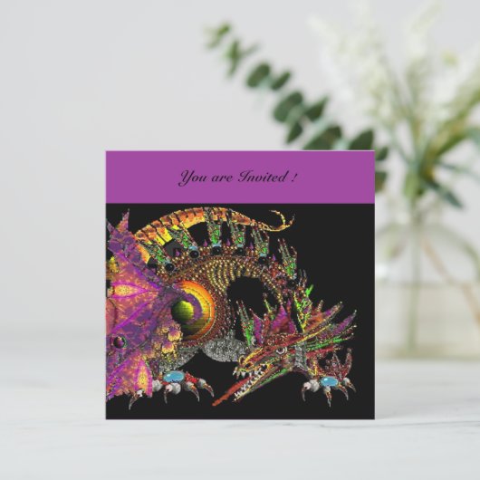 DRAGO paars zwart violet Kaart (Staand voorkant)