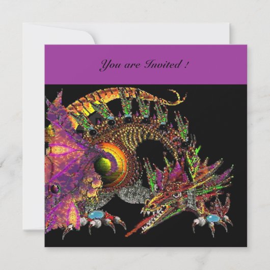 DRAGO paars zwart violet Kaart (Voorkant)