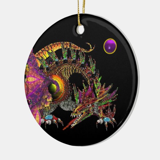 DRAGO Paarse Amethyst-monogram Keramisch Ornament (Links)