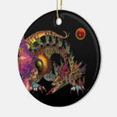 DRAGO Red Ruby Monogram Keramisch Ornament (Links)