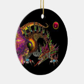 DRAGO Roze rode roodbruin Monogram Keramisch Ornament (Rechts)