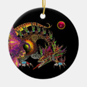 DRAGO Roze rode roodbruin Monogram Keramisch Ornament (Voorkant)