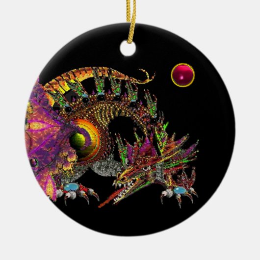 DRAGO Roze rode roodbruin Monogram Keramisch Ornament (Voorkant)