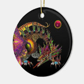 DRAGO Roze rode roodbruin Monogram Keramisch Ornament (Links)