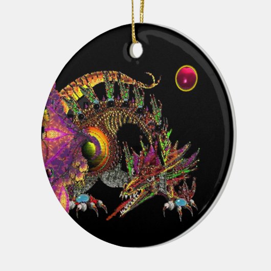 DRAGO Roze rode roodbruin Monogram Keramisch Ornament (Links)