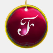 DRAGO Roze rode roodbruin Monogram Keramisch Ornament (Achterkant)