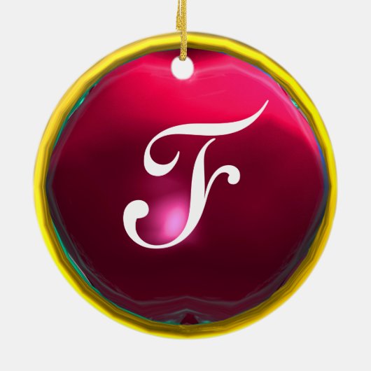 DRAGO Roze rode roodbruin Monogram Keramisch Ornament (Achterkant)