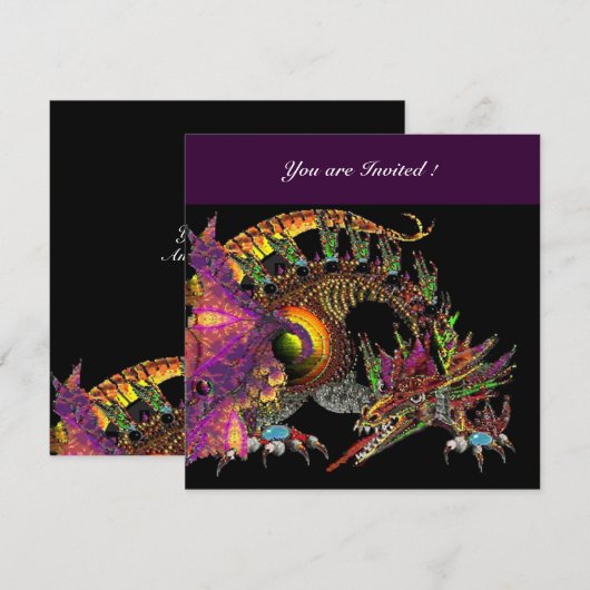 DRAGO violet paars zwart Kaart (Voorkant / Achterkant)