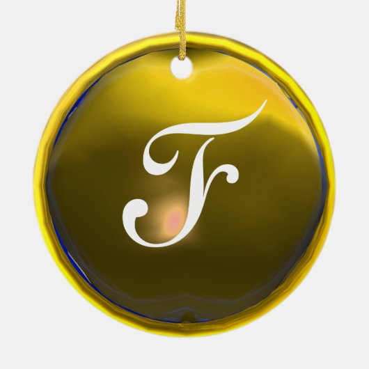 DRAGO Yellow Topaz Monogram Keramisch Ornament (Achterkant)