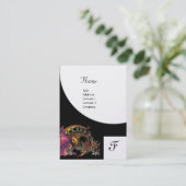 DRAGO, zwart paars zwart wit parelpapier Visitekaartje (Staand voorkant)