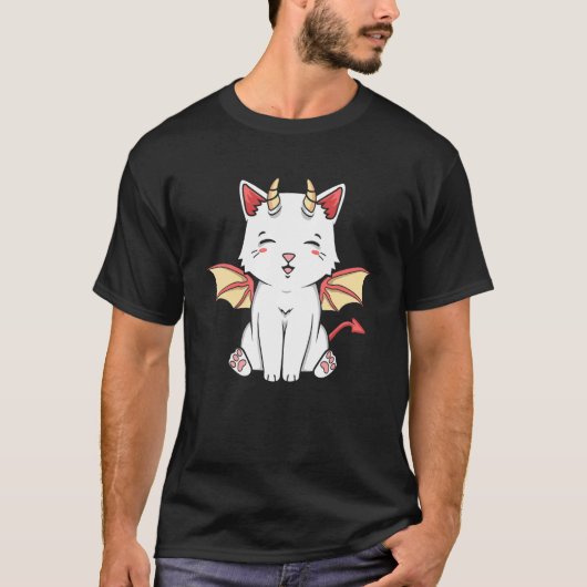 Dragocat Japanse dragon Monster Cat Graphic T-shirt (Voorkant)