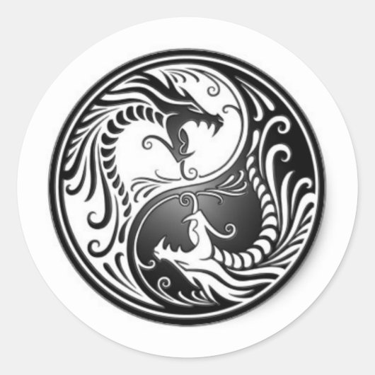 dragoes de yin yang ronde sticker (Voorkant)