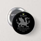 dragon　龍　竜 ronde button 5,7 cm (Voorkant /achterkant)