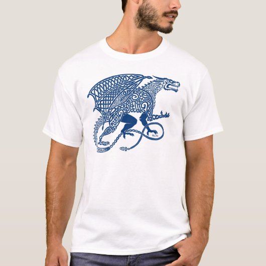 Dragon 1 Knotwork Blue.jpg T-shirt (Voorkant)