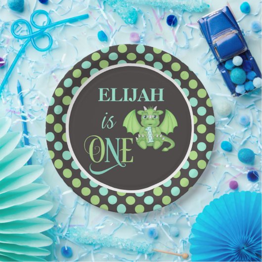 Dragon 1e Verjaardag Borden gepersonaliseerd Papieren Bordje (Feest)