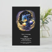Dragon 1st Birthday Kaart (Staand voorkant)