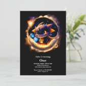 Dragon 1st Birthday Kaart (Staand voorkant)