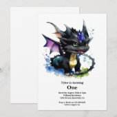 Dragon 1st Birthday Kaart (Voorkant / Achterkant)