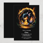 Dragon 1st Birthday Kaart (Voorkant / Achterkant)