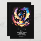 Dragon 1st Birthday Kaart (Voorkant / Achterkant)