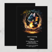 Dragon 1st Birthday Kaart (Voorkant / Achterkant)