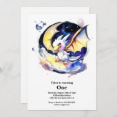 Dragon 1st Birthday Kaart (Voorkant / Achterkant)