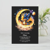 Dragon 1st Birthday Kaart (Staand voorkant)