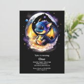 Dragon 1st Birthday Kaart (Staand voorkant)