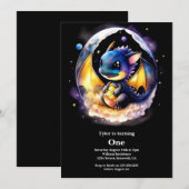 Dragon 1st Birthday Kaart (Voorkant / Achterkant)