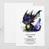 Dragon 1st Birthday Kaart (Voorkant / Achterkant)
