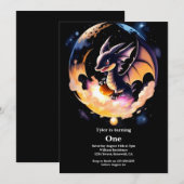 Dragon 1st Birthday Kaart (Voorkant / Achterkant)