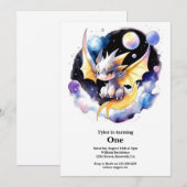 Dragon 1st Birthday Kaart (Voorkant / Achterkant)