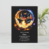 Dragon 1st Birthday Kaart (Staand voorkant)