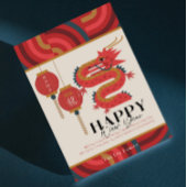 Dragon 2024 Rode Chinees Nieuwjaar vakantie Kaart