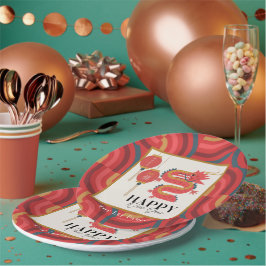 Dragon 2024 Rode Chinese Nieuwjaar vakantie Papieren Bordje