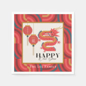 Dragon 2024 Rode Chinese Nieuwjaar vakantie Servet (Voorkant)