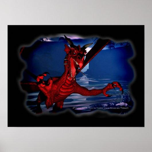 Dragon 3D Fantasy Art Poster (Voorkant)